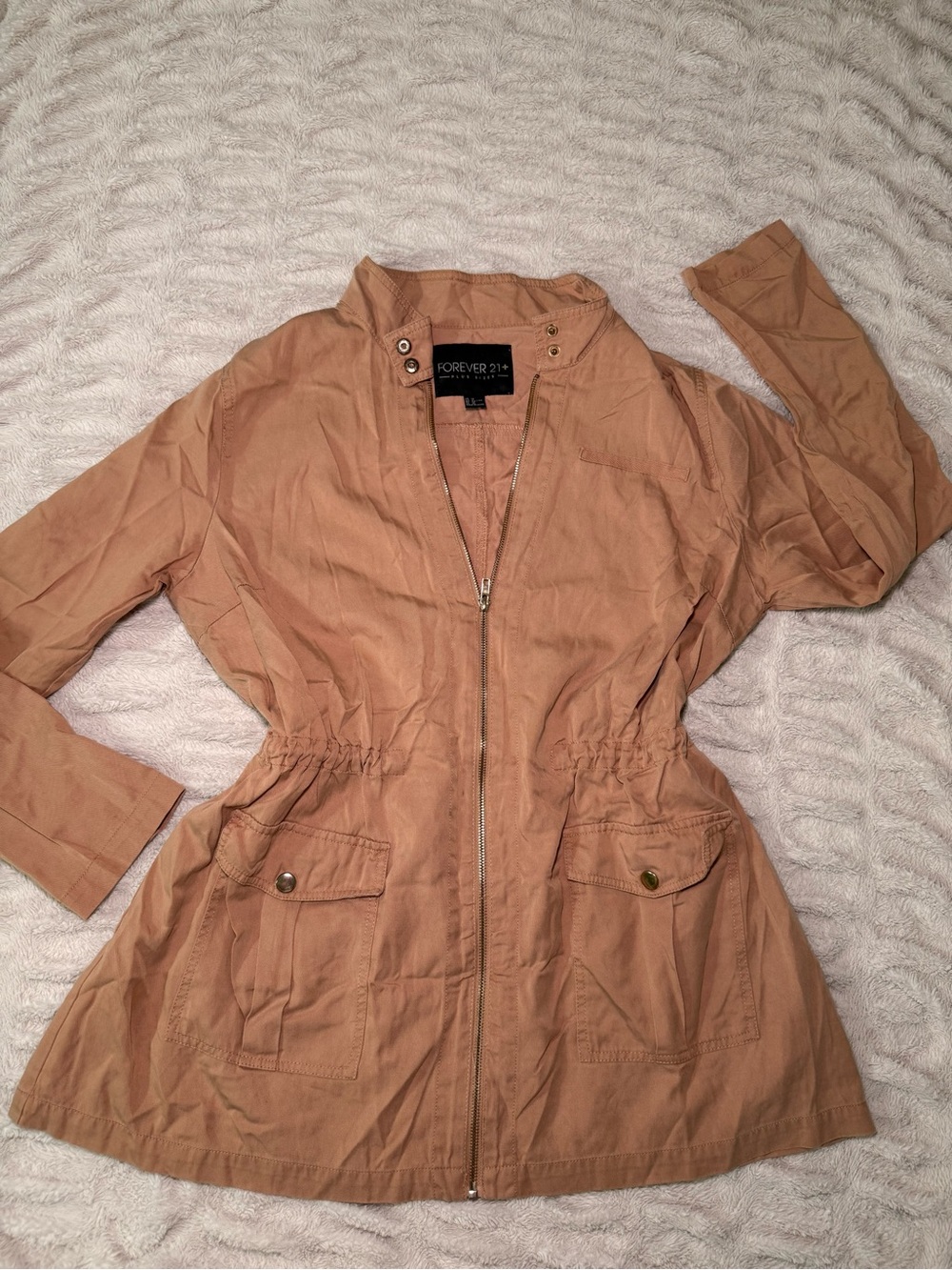 Forever 21 Plus Peach Utility Jacket Size 1X